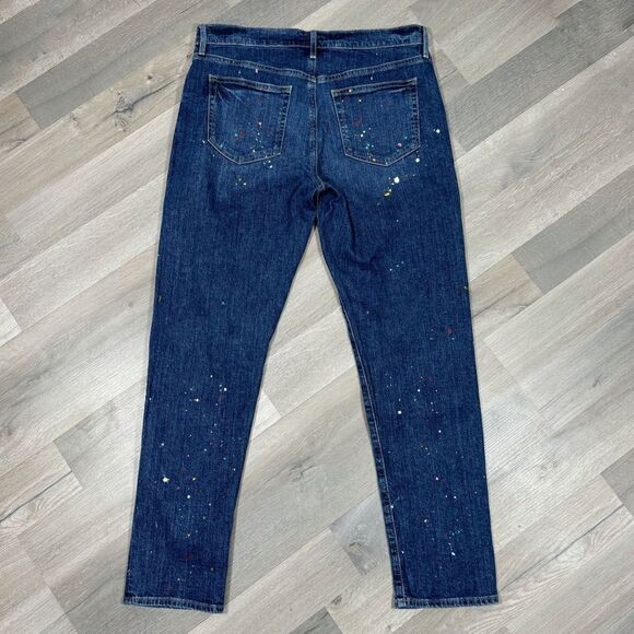 Loft Made and Loved Paint Splatter Boyfriend Jeans Blue 8 Button Fly - Picture 16 of 16